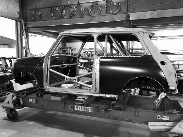 Historic mini Mk 1 fully restored bodyshell and T45 roll cage price starts from 10K ( Read description )